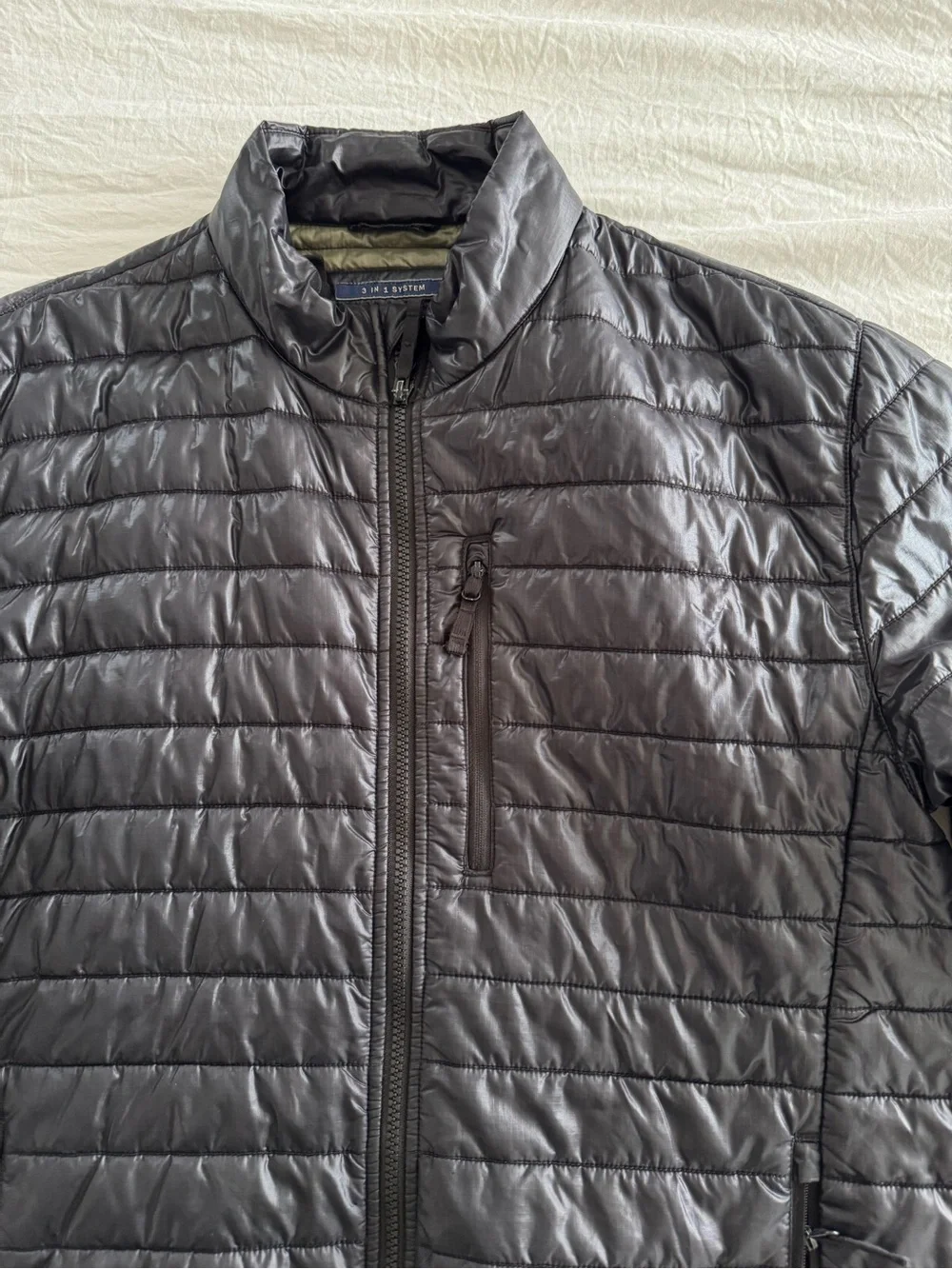 Vintage J.Crew 3-in-1 System Quilted Puffer Jacket Black Mens L